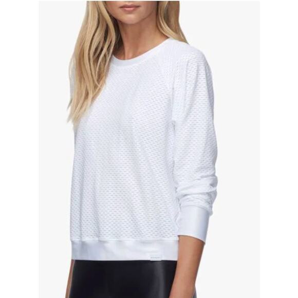 KORAL Sofia Mesh Long-Sleeve Pullover Top in White // XS - Picture 11 of 13